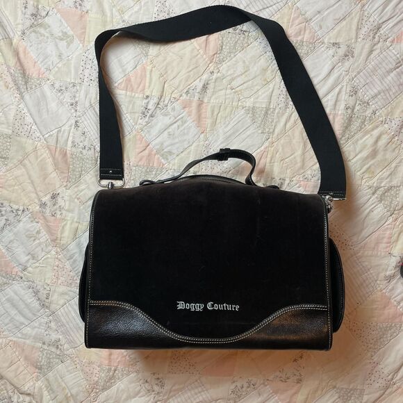 vintage y2k super rare juicy doggy couture velour dog carrier scottie crown - Picture 5 of 8